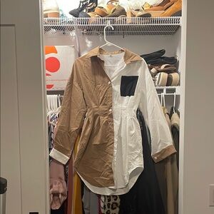 Two-Tone Button-Up Shirt